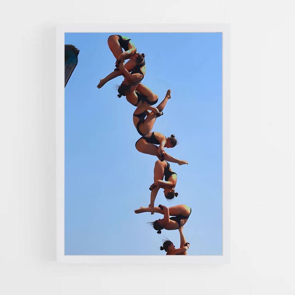 Poster Synchronized diving training – affiche Plongeon synchronisé (vue 3)
